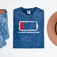 Social Battery Low Introvert Mineral Wash Tshirts Mineral Navy