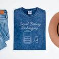 Social Battery Recharging Introvert Minimalist Mineral Wash Tshirts Mineral Navy