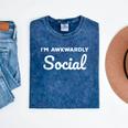 Socially Awkward I'm Awkwardly Social Introvert Mineral Wash Tshirts Mineral Navy