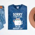 Sorry I Can’t Go I’m An Indoor Cat Introvert Cat Mineral Wash Tshirts Mineral Navy