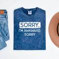 Sorry I'm Awkward Sorry Socially Awkward Introvert Mineral Wash Tshirts Mineral Navy