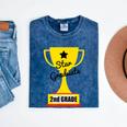 Star Graduate Second Grade Graduation Trophy Cup Mineral Wash Tshirts Mineral Navy
