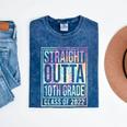 Straight Outta 10th Grade Class Of 2022 School Graduation Mineral Wash Tshirts Mineral Navy