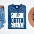 Straight Outta 3rd Grade Graduation Class 2025 Third Grade Mineral Wash Tshirts Mineral Navy