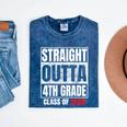 Straight Outta 4th Grade Graduation Class 2028 Fourth Grade Mineral Wash Tshirts Mineral Navy