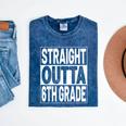 Straight Outta 6th Grade Graduation Sixth Grade Graduate Mineral Wash Tshirts Mineral Navy