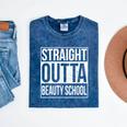 Straight Outta Beauty School Graduation Distressed Mineral Wash Tshirts Mineral Navy