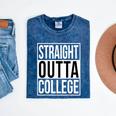 Straight Outta College Movie Parody Graduation Mineral Wash Tshirts Mineral Navy