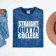 Straight Outta College Shirt College Graduation Shirt Mineral Wash Tshirts Mineral Navy