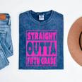 Straight Outta Fifth Grade Graduation Class Mineral Wash Tshirts Mineral Navy