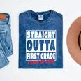 Straight Outta First Grade Class Of 2018 Graduation Mineral Wash Tshirts Mineral Navy