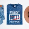 Straight Outta First Grade Graduation 1st Grade T Shirt Mineral Wash Tshirts Mineral Navy