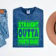 Straight Outta Fourth Grade Graduation Class Mineral Wash Tshirts Mineral Navy