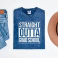 Straight Outta Grad School Graduation T Shirt Gift Mineral Wash Tshirts Mineral Navy