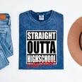 Straight Outta High School Class Of 2023 Graduation Mineral Wash Tshirts Mineral Navy