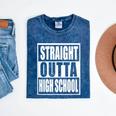 Straight Outta High School Graduation Apparel For Seniors Mineral Wash Tshirts Mineral Navy