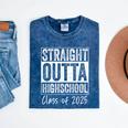 Straight Outta High School Graduation Class Of 2025 Grad Mineral Wash Tshirts Mineral Navy
