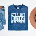 Straight Outta High School Graduation Kid Mineral Wash Tshirts Mineral Navy