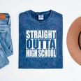 Straight Outta High School Graduation T-Shirt Mineral Wash Tshirts Mineral Navy