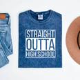 Straight Outta High School Senior Graduation Mineral Wash Tshirts Mineral Navy