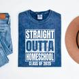Straight Outta Homeschool Class 2025 Boys Kids Graduation Mineral Wash Tshirts Mineral Navy