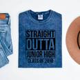 Straight Outta Junior High Graduation Class Of 2018 Mineral Wash Tshirts Mineral Navy