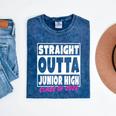 Straight Outta Junior High School Graduation Mineral Wash Tshirts Mineral Navy