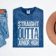 Straight Outta Junior High Shirt Graduation Idea Mineral Wash Tshirts Mineral Navy