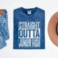 Straight Outta Junior High Shirt Graduation Mineral Wash Tshirts Mineral Navy