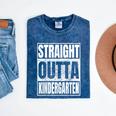Straight Outta Kindergarten Graduation 2025 Kinder Mineral Wash Tshirts Mineral Navy