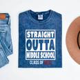 Straight Outta Middle School Class Of 2022 Shirt Graduation Mineral Wash Tshirts Mineral Navy