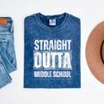 Straight Outta Middle School Class Of 2024 Graduation Mineral Wash Tshirts Mineral Navy