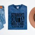 Straight Outta Middle School Graduation Mineral Wash Tshirts Mineral Navy