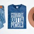 Straight Outta Pencils Shirt Kids Boy Girl School Graduation Mineral Wash Tshirts Mineral Navy