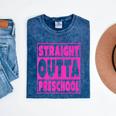 Straight Outta Preschool Class Graduation Pink Mineral Wash Tshirts Mineral Navy