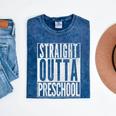 STRAIGHT OUTTA PRESCHOOL GIFT Grad Graduation Kids Mineral Wash Tshirts Mineral Navy