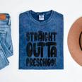 Straight Outta Preschool Graduation Cap Gown 2022 Cute Mineral Wash Tshirts Mineral Navy