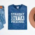 Straight Outta Preschool Graduation Kids Mineral Wash Tshirts Mineral Navy