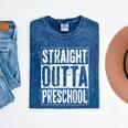 Straight Outta Preschool Shirt Preschool Boy Girl Graduation Mineral Wash Tshirts Mineral Navy