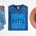 Straight Outta Second Grade Graduation Class Mineral Wash Tshirts Mineral Navy