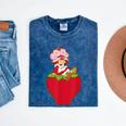 Strawberry Shortcake Sitting On Strawberry Retro Nostalgia Mineral Wash Tshirts Mineral Navy