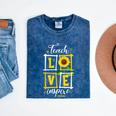 Sunflower Teach Love Inspire Cool Graduation Teacher School Mineral Wash Tshirts Mineral Navy