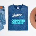Super Computer Engineer New Job Graduation Mineral Wash Tshirts Mineral Navy