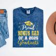Super Proud Bonus Dad Of 2025 Graduate Graduation Family Mineral Wash Tshirts Mineral Navy