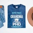 Super Proud Grandma Of A PHD Graduate Senior Graduation Mineral Wash Tshirts Mineral Navy