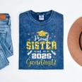 Super Proud Sister Of 2025 Graduate Senior Graduation Family Mineral Wash Tshirts Mineral Navy