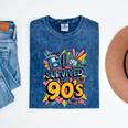 I Survived The 90s – Cute Retro Cartoon Nostalgia Mineral Wash Tshirts Mineral Navy