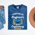 I Survived My Boyfriend's Engineering Degree Graduation Mineral Wash Tshirts Mineral Navy
