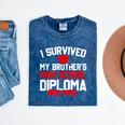 I Survived My Brother's High School Diploma Graduation Mineral Wash Tshirts Mineral Navy