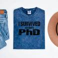 I Survived My Dad's PhD Graduation Mineral Wash Tshirts Mineral Navy
